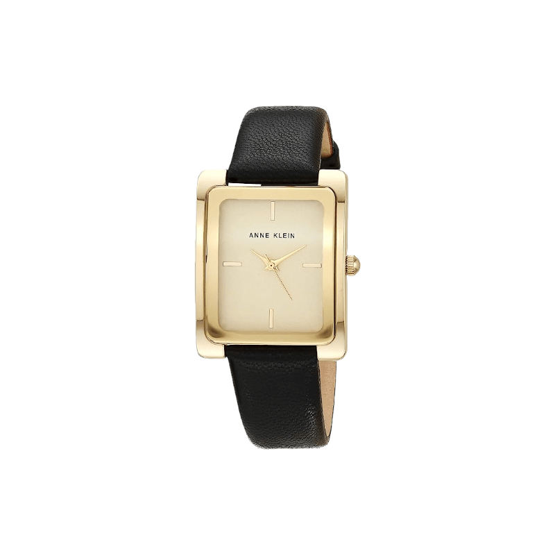 Anne Klein Women Octagonal Shaped Metal Bracelet Watch Gold Black